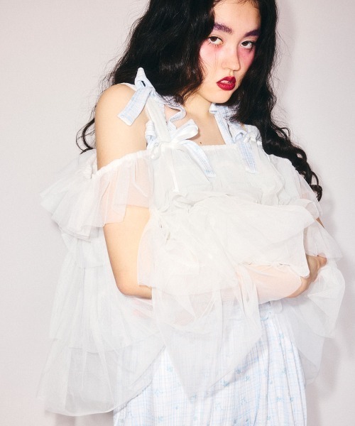 Candy Stripper(キャンディストリッパー)の「FLORAL RIBBON スイムウェア(水着・レディース・ライトブルー/ブラック・FREE)」の21枚目の写真