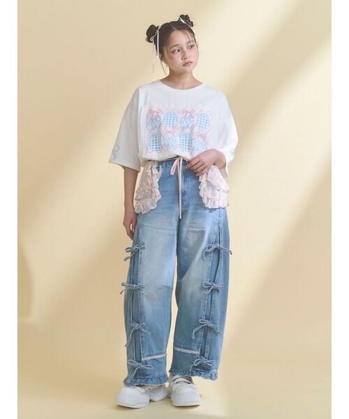 merry jenny(メリージェニー)の「ひみつのゆらめきフレームTee(Tシャツ/カットソー・レディース・ブルー/オフホワイト・FREE)」の7枚目の写真