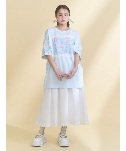 merry jenny(メリージェニー)の「ひみつのゆらめきフレームTee(Tシャツ/カットソー・レディース・ブルー/オフホワイト・FREE)」の11枚目の写真