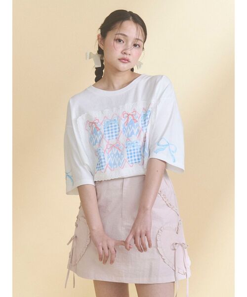 merry jenny(メリージェニー)の「ひみつのゆらめきフレームTee(Tシャツ/カットソー・レディース・ブルー/オフホワイト・FREE)」の12枚目の写真