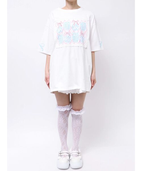 merry jenny(メリージェニー)の「ひみつのゆらめきフレームTee(Tシャツ/カットソー・レディース・ブルー/オフホワイト・FREE)」の17枚目の写真
