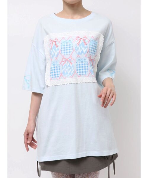 merry jenny(メリージェニー)の「ひみつのゆらめきフレームTee(Tシャツ/カットソー・レディース・ブルー/オフホワイト・FREE)」の20枚目の写真