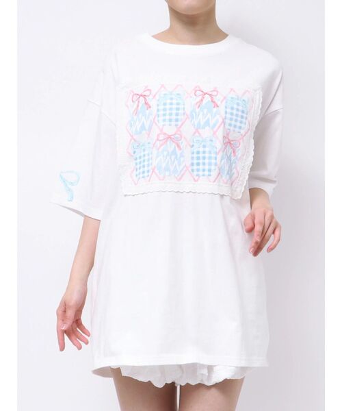 merry jenny(メリージェニー)の「ひみつのゆらめきフレームTee(Tシャツ/カットソー・レディース・ブルー/オフホワイト・FREE)」の21枚目の写真