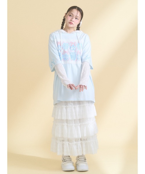 merry jenny(メリージェニー)の「ひみつのゆらめきフレームTee(Tシャツ/カットソー・レディース・ブルー/オフホワイト・FREE)」の3枚目の写真