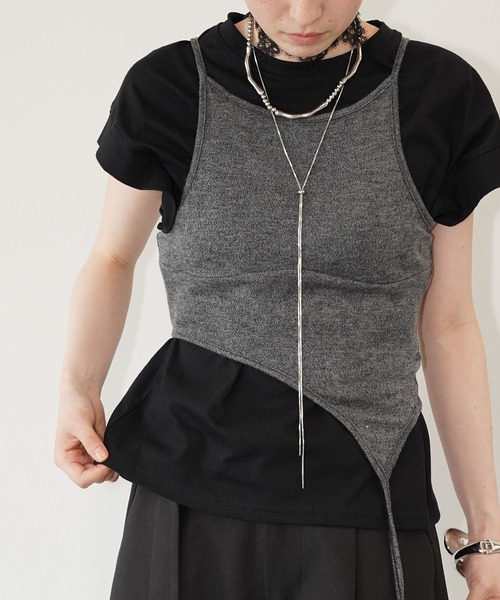chuclla(チュクラ)の「レイヤードシアーニットタンクセット chw26s209(Tシャツ/カットソー・レディース・グレー・FREE)」の12枚目の写真