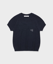 GRUNDEN（グルンデン）の「PLUMP SHORT-SLEEVE KNIT SWEATER (INK NAVY)（ニット/セーター）」