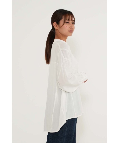 HEART MARKET(ハートマーケット)の「さらっと快適バンドカラー長袖シャツ(シャツ/ブラウス・レディース・ナチュラル/グリーン/ホワイト/チャコール・FREE)」の9枚目の写真