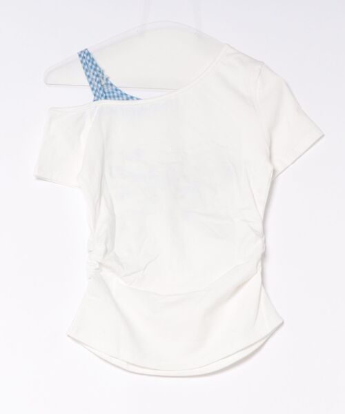 HOOK（フック）の「HOOK for girls　ギンガムリボンワンショルダー半袖トップス (SS)（Tシャツ/カットソー・レディース・ホワイト/ブラック・FREE）」の20枚目の写真