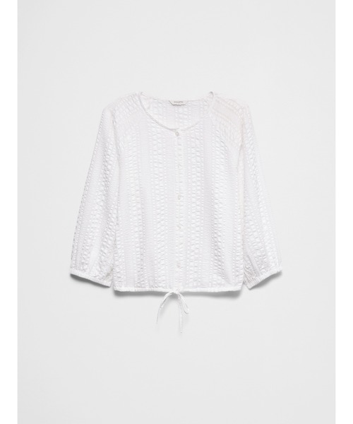 BANANA REPUBLIC FACTORY STORE(バナナリパブリック ファクトリーストア)の「BANANA REPUBLIC FACTORY STORE クラウドチェック ブラウソンスリーブ ボタントップス(シャツ/ブラウス・レディース・ホワイト・XS/L/M/S)」の5枚目の写真