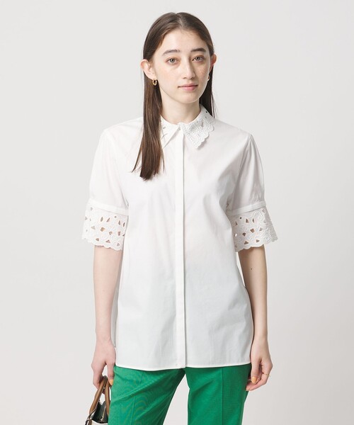 UNITED ARROWS（ユナイテッドアローズ）の「エンブロイダリー シャツ ブラウス 4WAY（シャツ/ブラウス・レディース・オフホワイト/ライトブルー/ネイビー・FREE）」の2枚目の写真