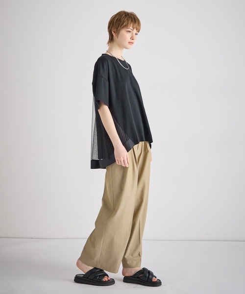 ATSURO TAYAMA（アツロウタヤマ）の「メッシュ使い重ね着風プルオーバー（Tシャツ/カットソー・レディース・オフホワイト/ブラック・M/L）」の3枚目の写真