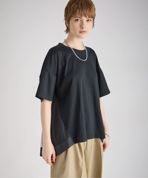 ATSURO TAYAMA（アツロウタヤマ）の「メッシュ使い重ね着風プルオーバー（Tシャツ/カットソー・レディース・オフホワイト/ブラック・M/L）」の18枚目の写真