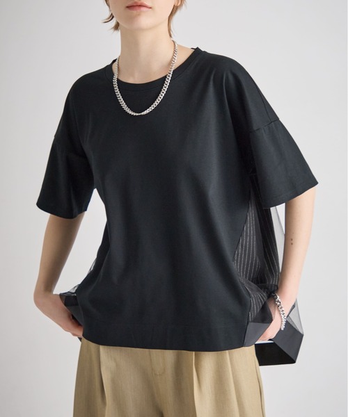 ATSURO TAYAMA（アツロウタヤマ）の「メッシュ使い重ね着風プルオーバー（Tシャツ/カットソー・レディース・オフホワイト/ブラック・M/L）」の14枚目の写真
