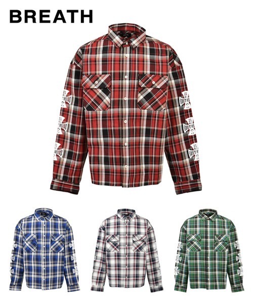 STYLISE（スタイライズ）の「【BREATH】CROSS CHECK SHIRT / 4カラー [BR26SS-S2007]（シャツ/ブラウス・メンズ・ブルー/レッド・L/M）」の5枚目の写真