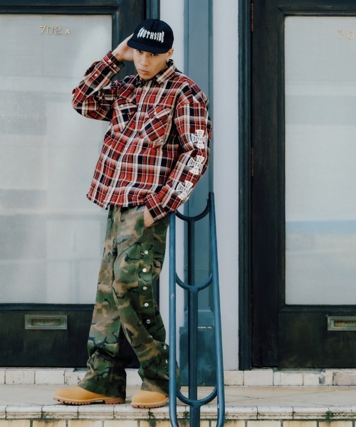 STYLISE（スタイライズ）の「【BREATH】CROSS CHECK SHIRT / 4カラー [BR26SS-S2007]（シャツ/ブラウス・メンズ・ブルー/レッド・L/M）」の7枚目の写真