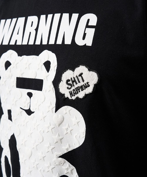 STUD MUFFIN（スタッドマフィン）の「mlt5691- 5.6ozコットン天竺 WARNING BEARフォームプリントLS Tシャツ(624-02905)（Tシャツ/カットソー・メンズ・ブラック/チャコールグレー/ホワイト/ライトグリーン・2/3/4）」の14枚目の写真
