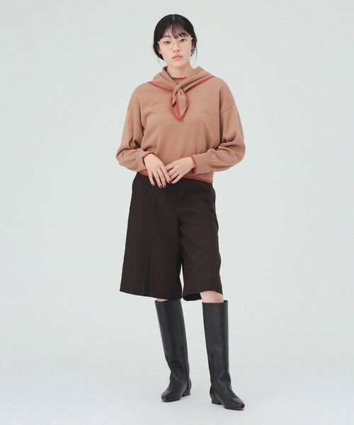 BEAMS HEART(ビームスハート)の「スカーフ セット ニット プルオーバー (セットアイテム)(ニット/セーター・レディース・その他/グレー/ブラウン・FREE)」の4枚目の写真