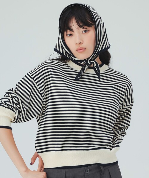 BEAMS HEART(ビームスハート)の「スカーフ セット ニット プルオーバー (セットアイテム)(ニット/セーター・レディース・その他/グレー/ブラウン・FREE)」の1枚目の写真