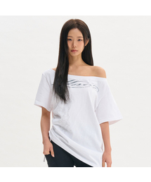 NINEZ（ナインゼット）の「レン コットンワンショルダー半袖Tシャツ (2カラー)（Tシャツ/カットソー）」