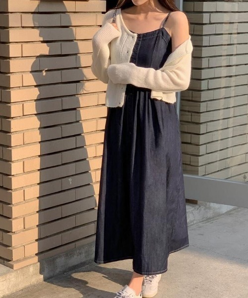 semplice（センプリチェ）の「キャミソール デニムワンピース（ワンピース・レディース・ネイビー・F）」の8枚目の写真