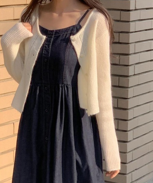 semplice（センプリチェ）の「キャミソール デニムワンピース（ワンピース・レディース・ネイビー・F）」の9枚目の写真