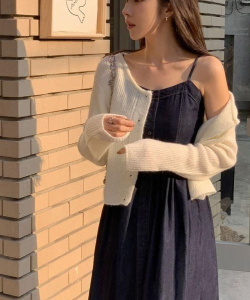 semplice（センプリチェ）の「キャミソール デニムワンピース（ワンピース・レディース・ネイビー・F）」の11枚目の写真