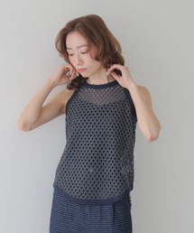 CLEIO（クレイオ）の「【CLEIO】メッシュアメリカンスリーブタンクトップ MESH AMERICAN SLEEVE TANK TOP（タンクトップ）」