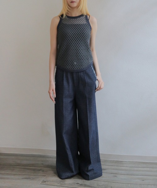 CLEIO（クレイオ）の「【CLEIO】メッシュアメリカンスリーブタンクトップ MESH AMERICAN SLEEVE TANK TOP（タンクトップ・レディース・ブラウン/ブルー/チャコールグレー/アイボリー・FREE）」の16枚目の写真