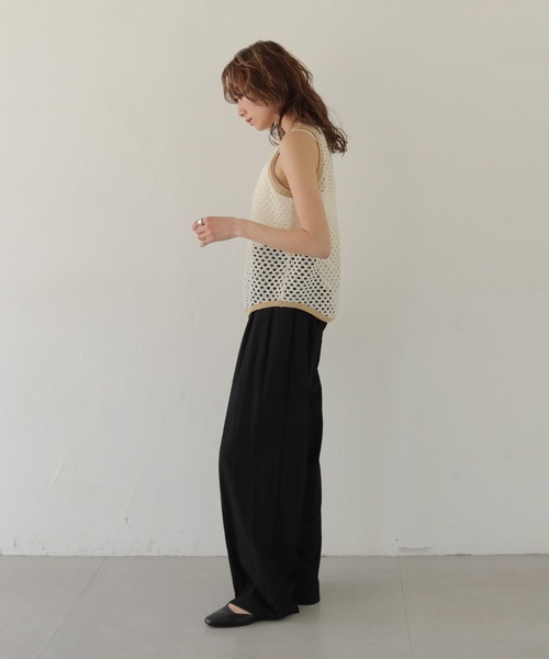 CLEIO（クレイオ）の「【CLEIO】メッシュアメリカンスリーブタンクトップ MESH AMERICAN SLEEVE TANK TOP（タンクトップ・レディース・ブラウン/ブルー/チャコールグレー/アイボリー・FREE）」の11枚目の写真