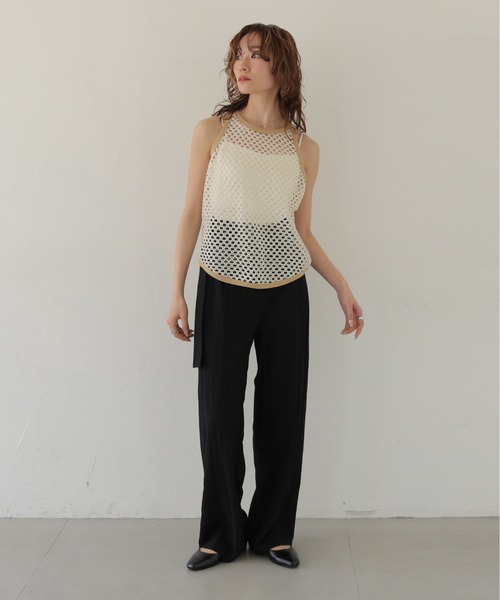 CLEIO（クレイオ）の「【CLEIO】メッシュアメリカンスリーブタンクトップ MESH AMERICAN SLEEVE TANK TOP（タンクトップ・レディース・ブラウン/ブルー/チャコールグレー/アイボリー・FREE）」の10枚目の写真
