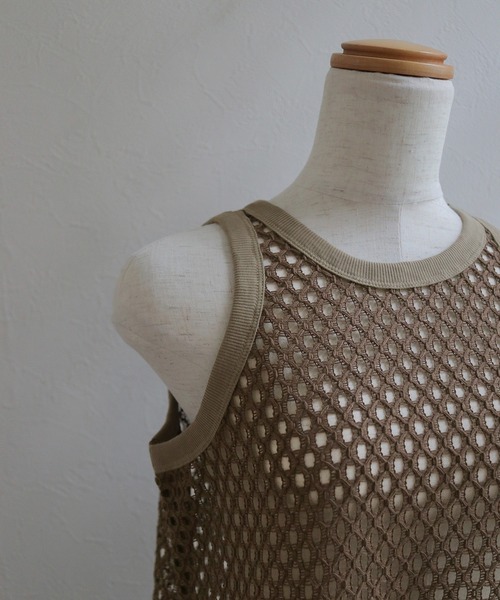 CLEIO（クレイオ）の「【CLEIO】メッシュアメリカンスリーブタンクトップ MESH AMERICAN SLEEVE TANK TOP（タンクトップ・レディース・ブラウン/ブルー/チャコールグレー/アイボリー・FREE）」の19枚目の写真
