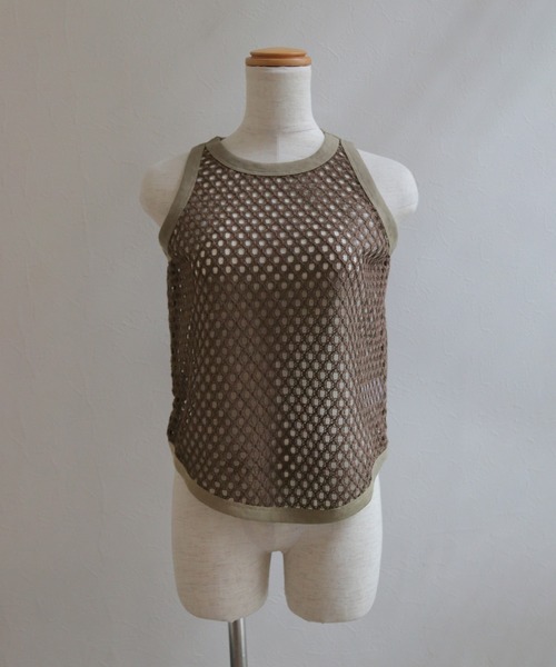 CLEIO（クレイオ）の「【CLEIO】メッシュアメリカンスリーブタンクトップ MESH AMERICAN SLEEVE TANK TOP（タンクトップ・レディース・ブラウン/ブルー/チャコールグレー/アイボリー・FREE）」の20枚目の写真