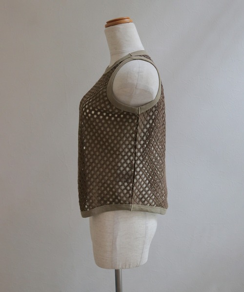 CLEIO（クレイオ）の「【CLEIO】メッシュアメリカンスリーブタンクトップ MESH AMERICAN SLEEVE TANK TOP（タンクトップ・レディース・ブラウン/ブルー/チャコールグレー/アイボリー・FREE）」の21枚目の写真