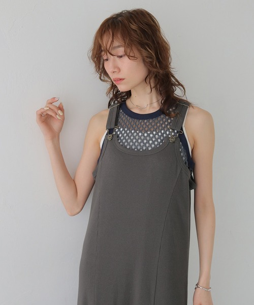 CLEIO（クレイオ）の「【CLEIO】メッシュアメリカンスリーブタンクトップ MESH AMERICAN SLEEVE TANK TOP（タンクトップ・レディース・ブラウン/ブルー/チャコールグレー/アイボリー・FREE）」の22枚目の写真