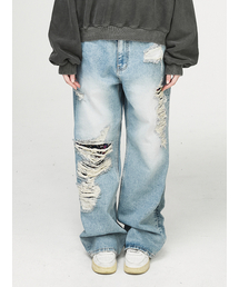 Blue Rose Demage Denim Pants