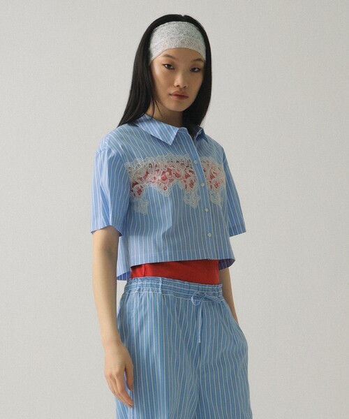 Ray BEAMS(レイビームス)の「カットワーク レース シャツ(シャツ/ブラウス・レディース・ホワイト/ブルー系その他2・ONE SIZE)」の10枚目の写真