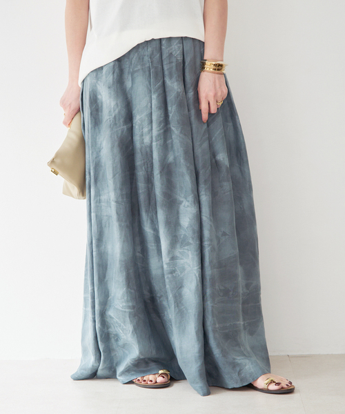 Deuxieme Classe(ドゥーズィエムクラス)の「TIEDYE LINEN スカート(スカート・レディース・エメラルドブルー・38/36)」の2枚目の写真