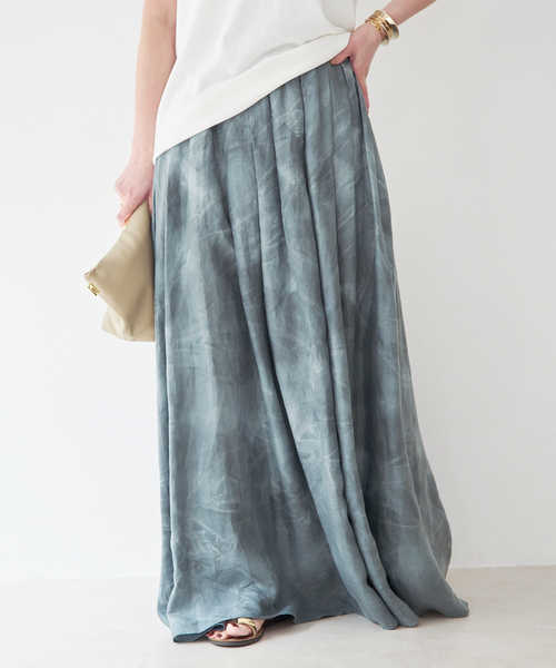 Deuxieme Classe(ドゥーズィエムクラス)の「TIEDYE LINEN スカート(スカート・レディース・エメラルドブルー・38/36)」の3枚目の写真