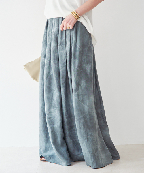 Deuxieme Classe(ドゥーズィエムクラス)の「TIEDYE LINEN スカート(スカート・レディース・エメラルドブルー・38/36)」の4枚目の写真
