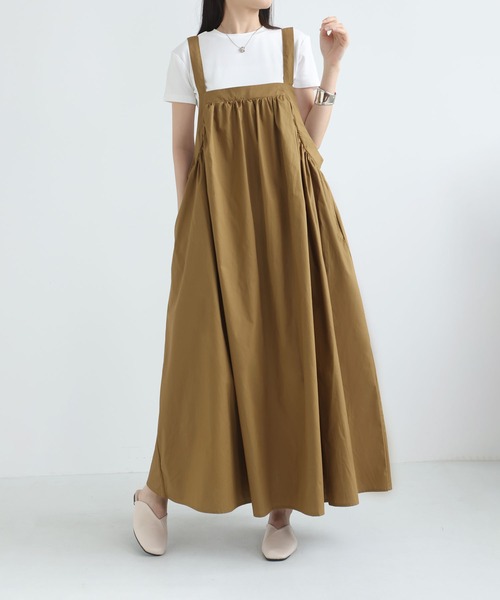 MAISON DE THERESE（メゾン ド テレーズ）の「ギャザーロングサロペットスカート（サロペット/オーバーオール・レディース・Black/KHAKI・FREE）」の2枚目の写真