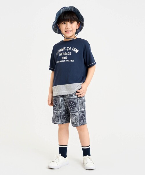 COMME CA ISM(コムサイズム)の「バンダナ柄プリント ハーフパンツ(その他パンツ・キッズ・ベージュ/ネイビー・140cm/150cm/130cm/120cm/110cm/100cm)」の3枚目の写真