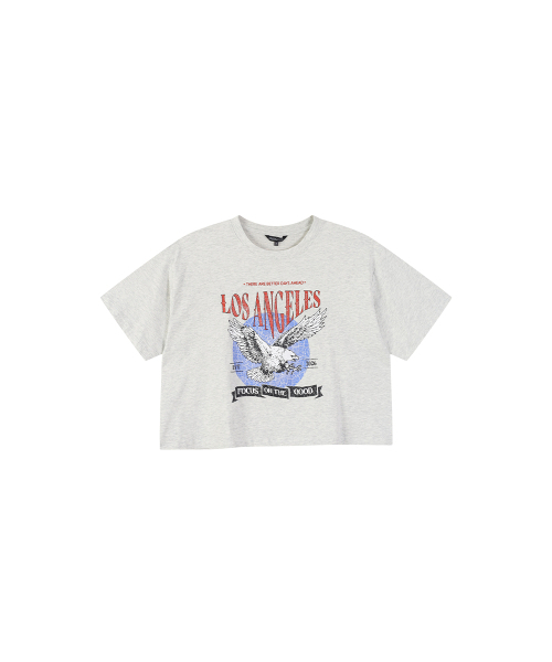 LAP(ラップ)の「ヴィンテージプリントクロップ半袖Tシャツ AS2CT470(Tシャツ/カットソー・レディース・ライトグレー/チャコールグレー・FREE)」の5枚目の写真