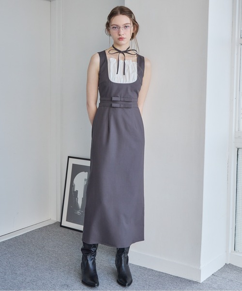 etre loin（エトルワン）の「リボンウエストワンピース / ribbon waist dress（ワンピース・レディース・チェック/グレー/ブルー・M）」の18枚目の写真