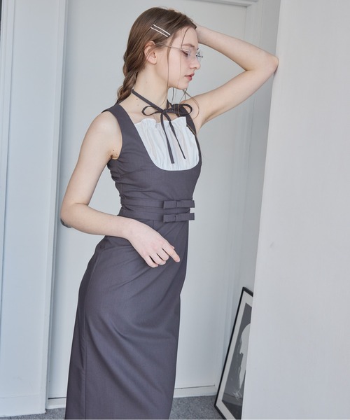etre loin（エトルワン）の「リボンウエストワンピース / ribbon waist dress（ワンピース・レディース・チェック/グレー/ブルー・M）」の17枚目の写真