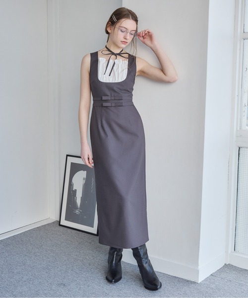 etre loin（エトルワン）の「リボンウエストワンピース / ribbon waist dress（ワンピース・レディース・チェック/グレー/ブルー・M）」の9枚目の写真