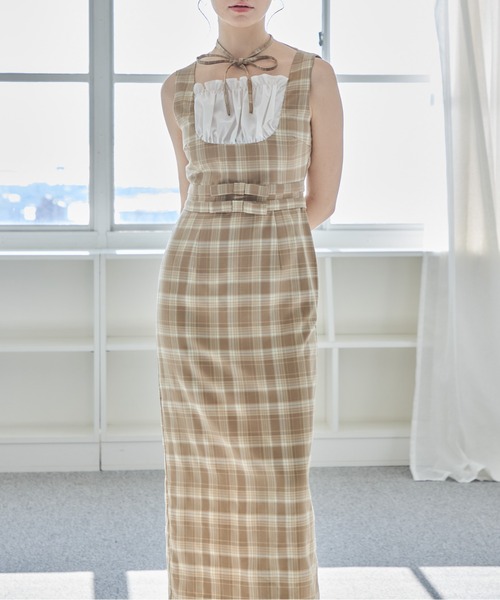 etre loin（エトルワン）の「リボンウエストワンピース / ribbon waist dress（ワンピース・レディース・チェック/グレー/ブルー・M）」の10枚目の写真