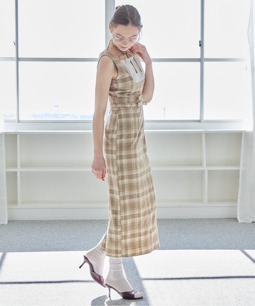 etre loin（エトルワン）の「リボンウエストワンピース / ribbon waist dress（ワンピース・レディース・チェック/グレー/ブルー・M）」の12枚目の写真