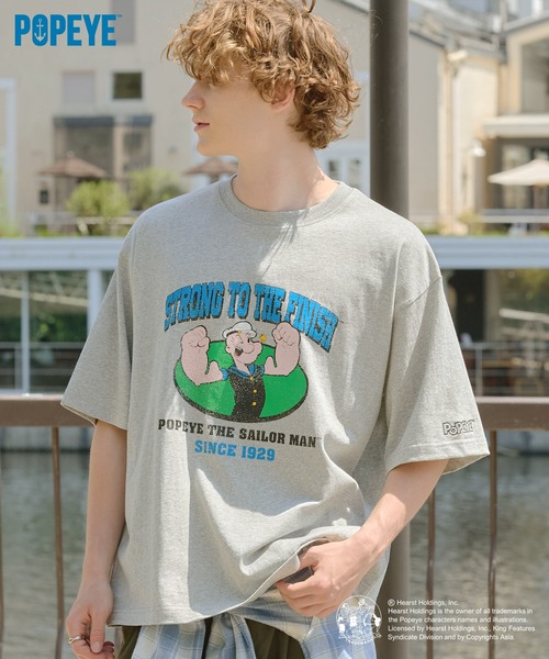 POPEYE(ポパイ)の「【HECT】POPEYE College Logo S/S Tee / POPEYE別注 アソート カレッジロゴ オーバーサイズ半袖Tシャツ(Tシャツ/カットソー・メンズ・ホワイト系/杢グレー/チャコール/オフホワイト/ダークネイビー・S/L/M)」の3枚目の写真