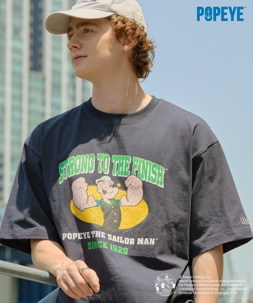 POPEYE(ポパイ)の「【HECT】POPEYE College Logo S/S Tee / POPEYE別注 アソート カレッジロゴ オーバーサイズ半袖Tシャツ(Tシャツ/カットソー・メンズ・ホワイト系/杢グレー/チャコール/オフホワイト/ダークネイビー・S/L/M)」の5枚目の写真