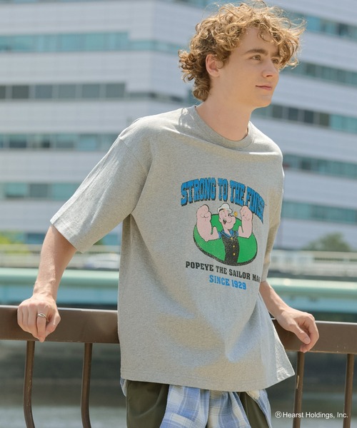 POPEYE(ポパイ)の「【HECT】POPEYE College Logo S/S Tee / POPEYE別注 アソート カレッジロゴ オーバーサイズ半袖Tシャツ(Tシャツ/カットソー・メンズ・ホワイト系/杢グレー/チャコール/オフホワイト/ダークネイビー・S/L/M)」の6枚目の写真
